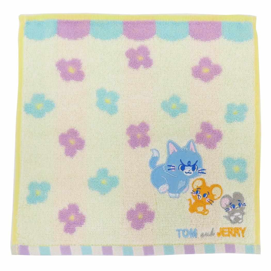 トムとジェリー ハンドタオル ミニタオル とむとじぇりー フローラル チェイス ワーナーブラザース 丸眞 新生活準備 キャラクター グッズ メール便可 シネマコレクション