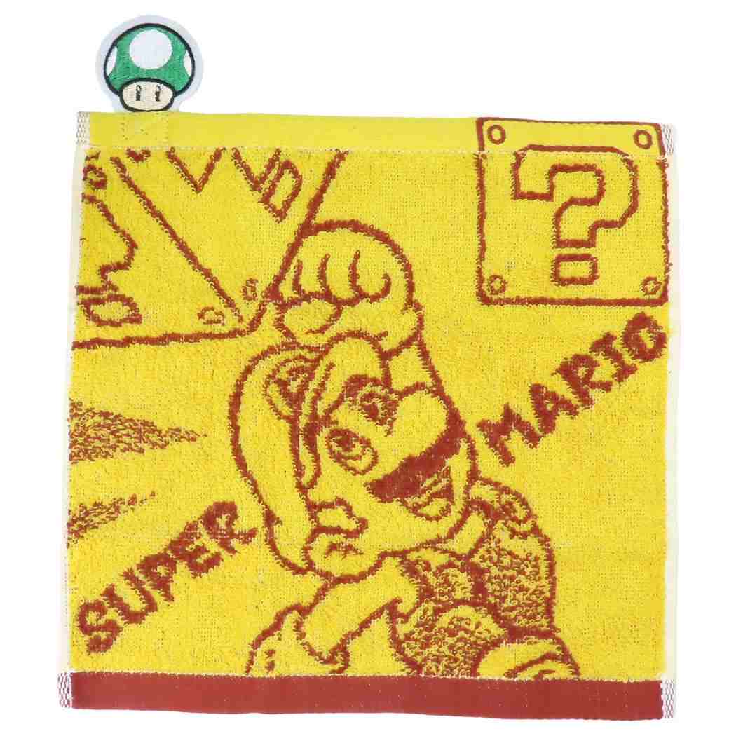 スーパーマリオ ミニタオル ジャガードハンカチタオル 1アップキノコ 丸眞 汗拭きタオル キャラクター グッズ メール便可 シネマコレクション