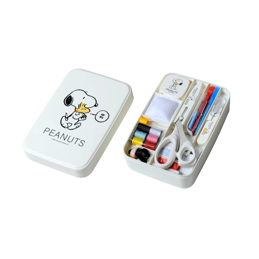 スヌーピー 手芸用品 ソーイングセット ホワイト うす型タイプ ピーナッツ ミササ 裁縫セット 抗菌加工 キャラクター グッズ シネマコレクション