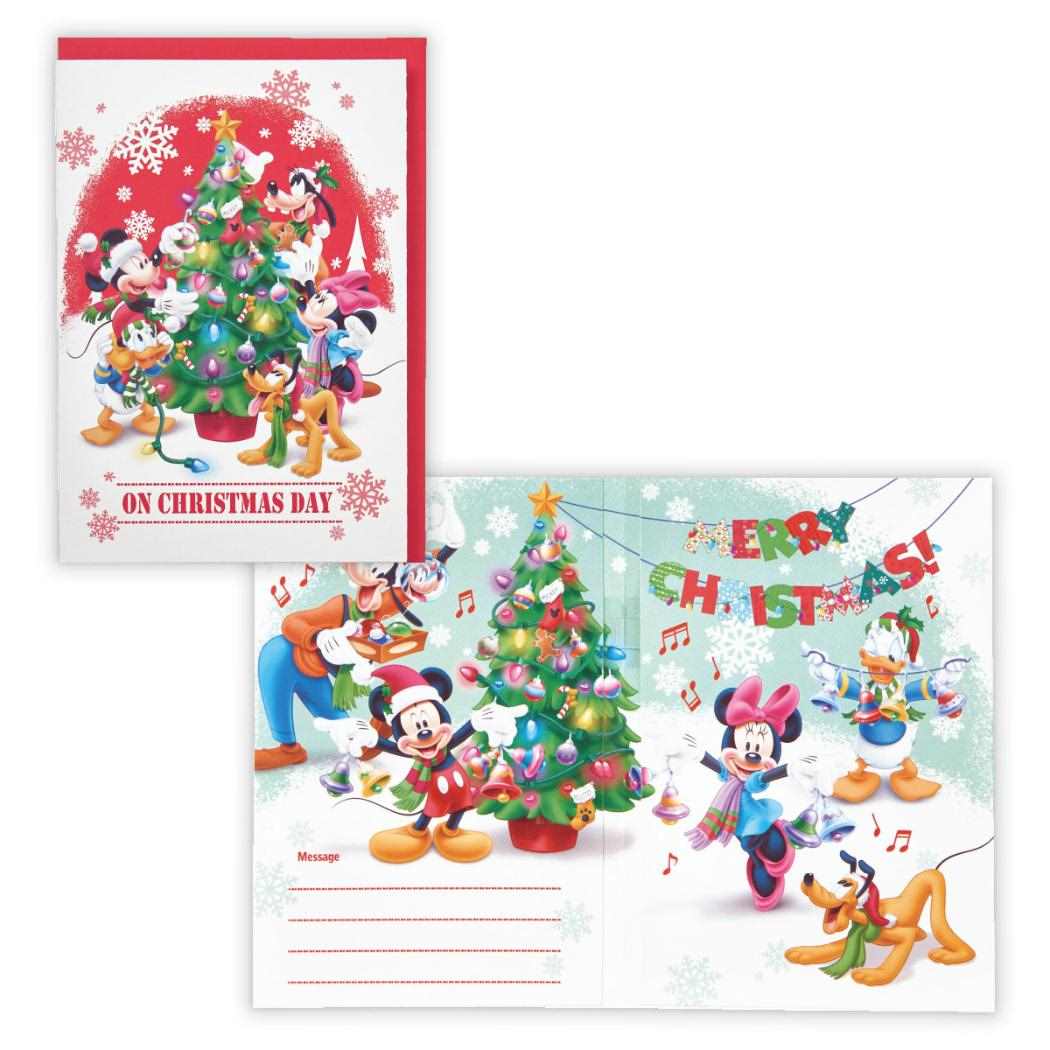 ディズニーキャラクター クリスマスカード プリントオルゴールカード DN仲間たち 赤ベルツリー4 ディズニー 日本ホールマーク Xmas メッセージカード キャラクター グッズ メール便可 シネマコレクション