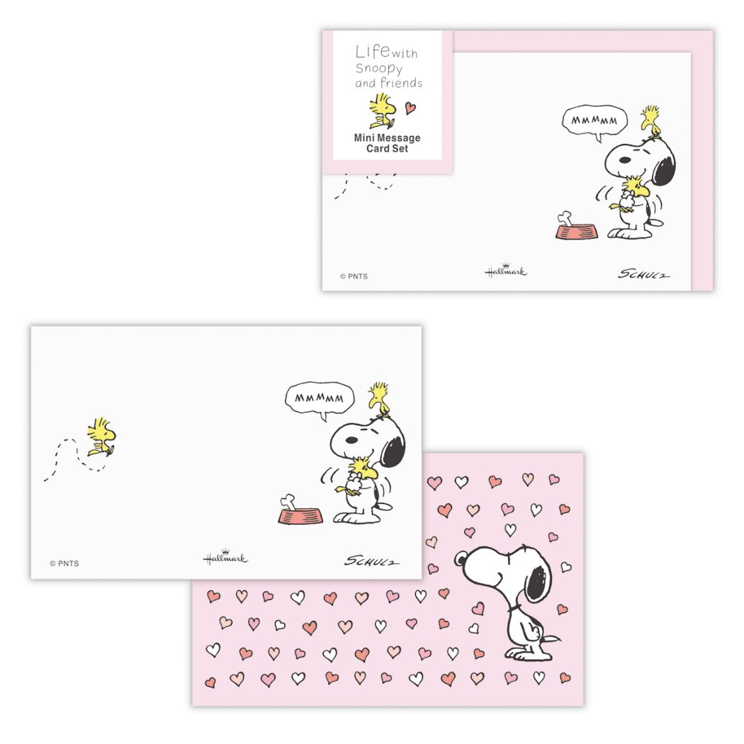 スヌーピー メッセージカード ミニメッセージカードセット 4枚セット SNセットLFピンク ピーナッツ 日本ホールマーク プレゼントカード カード&封筒 キャラクター 多目的 グッズ メール便可 シネマコレクション