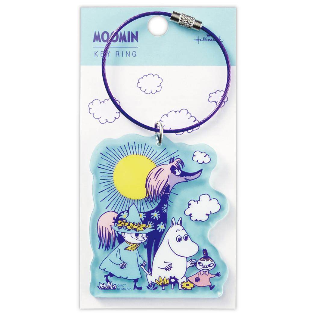 ムーミン キーリング アクリルキーホルダー MOHNグリーン Happy in Nature 北欧 日本ホールマーク アクキー キャラクター グッズ メール便可 シネマコレクション