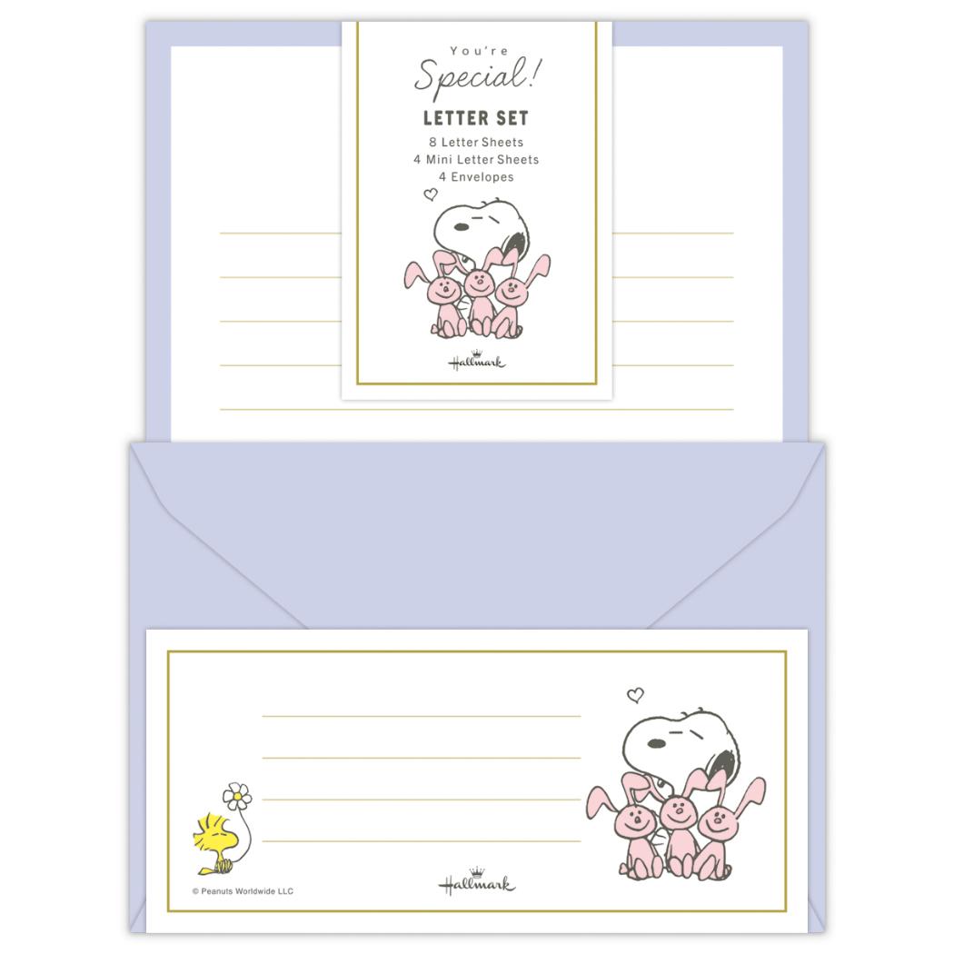 スヌーピー 手紙セット レターセット SNYSパープル You’re special ピーナッツ 日本ホールマーク 便箋&封筒 キャラクター かわいい グッズ メール便可 シネマコレクション