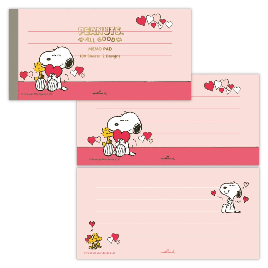 スヌーピー メモ帳 メモパッド Peanuts All Good SNAG LOVE ピーナッツ 日本ホールマーク 事務用品 伝言 キャラクター グッズ メール便可 シネマコレクション