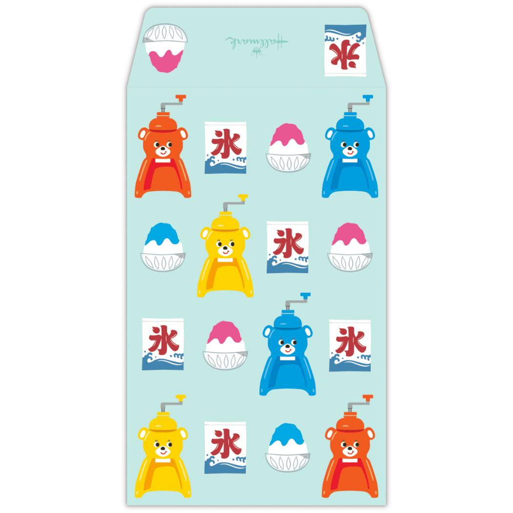 ぽち袋 ポチ袋 3枚入り 夏タイガー氷削り器カラフル 日本ホールマーク 金封 お年玉袋 かわいい グッズ メール便可 シネマコレクション
