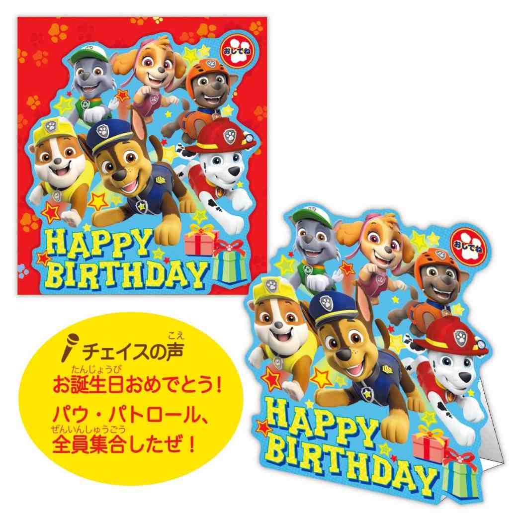パウパトロール グリーティングカード 誕生日お祝い 立体オルゴールカード PAW全員集合した 日本ホールマーク メッセージカード アニメキャラクター グッズ メール便可 シネマコレクション