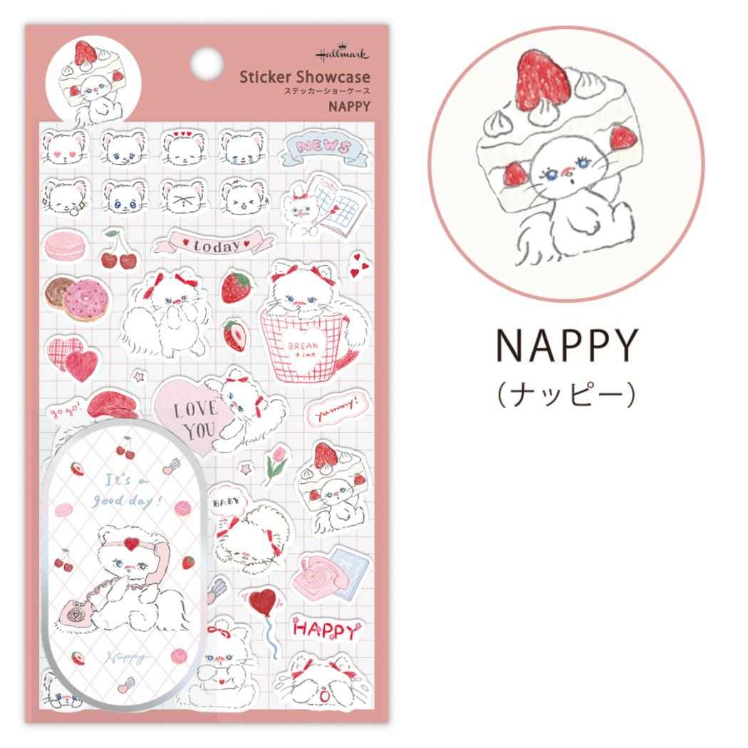 NAPPY シールシート ステッカーショーケース キャット 日本ホールマーク デコシール かわいい グッズ メール便可 シネマコレクション