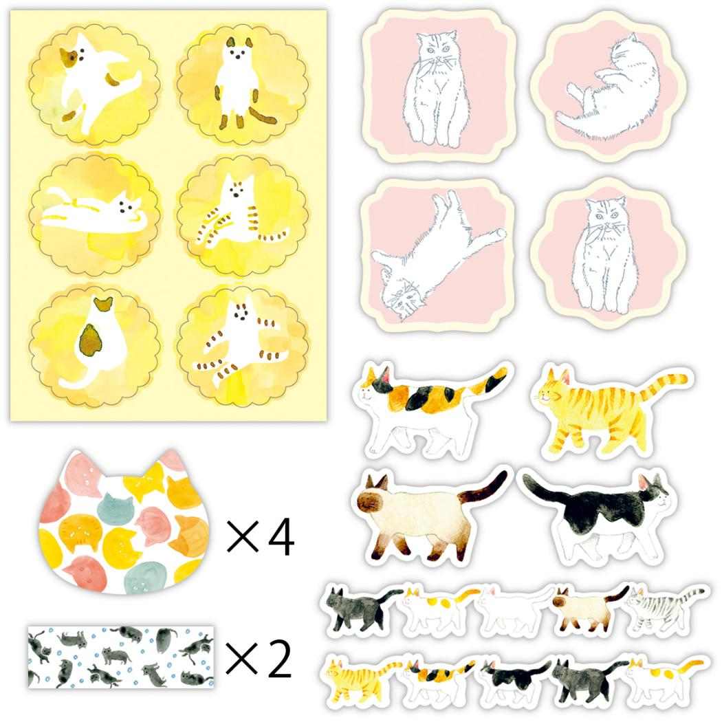 フレークシール Paper&Mood ステッカーパック Cat 目的に合わせて選べるステッカー 日本ホールマーク
