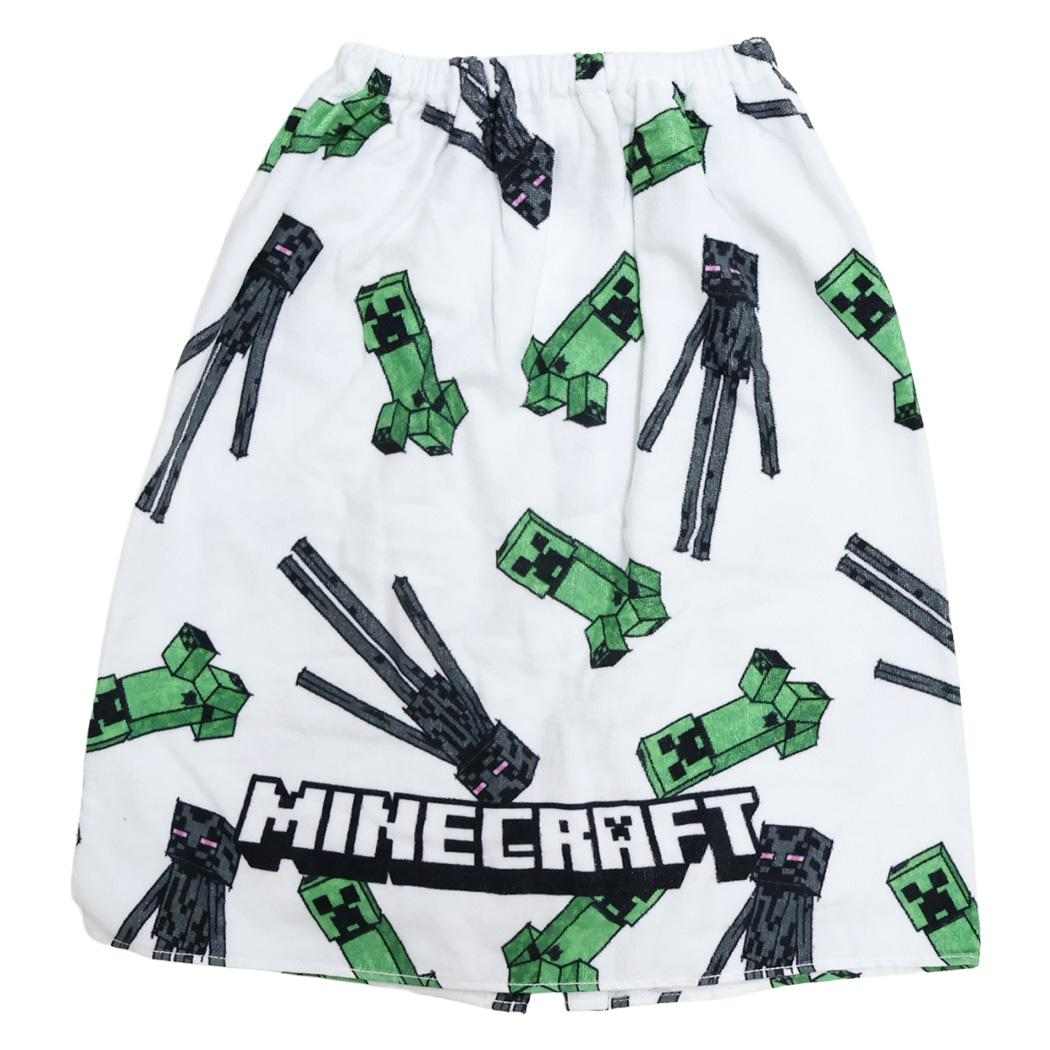 マインクラフト ラップタオル 巻きタオル60cm ホワイト Minecraft ニシオ レジャー用品 海 プール 着替えタオル ゲームキャラクター グッズ シネマコレクション