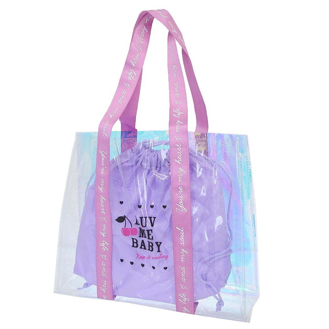 プールバッグ ラメ&オーロラトートビーチバッグ PINK ニシオ 海プール サマーレジャー用品 女の子 グッズ シネマコレクション