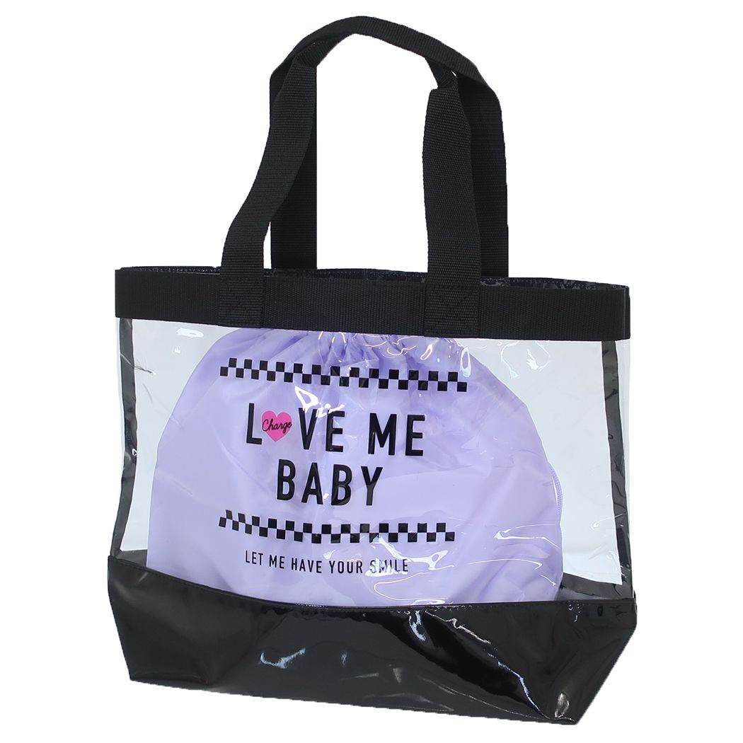 プールバッグ ティーントートビーチバッグ ブラックロゴ ニシオ 海プール サマーレジャー用品 女の子 グッズ シネマコレクション