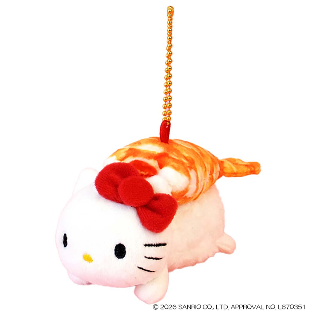 ハローキティ マスコット 寿司マスコット ボールチェーン エビ サンリオ ナカジマ ミニぬいぐるみ キャラクター グッズ シネマコレクション