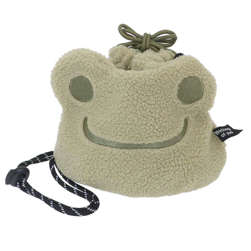 かえるのピクルス ショルダーバッグ 巾着サコッシュ もこフェイス ナカジマ 斜め掛けかばん ポシェット 肩掛け キャラクター グッズ シネマコレクション