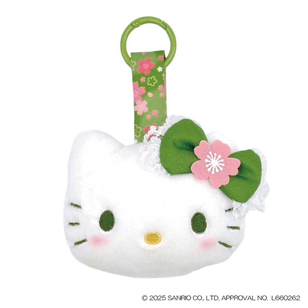 ハローキティ マスコット フェイスタグマスコット 抹茶着物 サンリオ ナカジマ スクバ 丸カラビナ キャラクター グッズ シネマコレクション