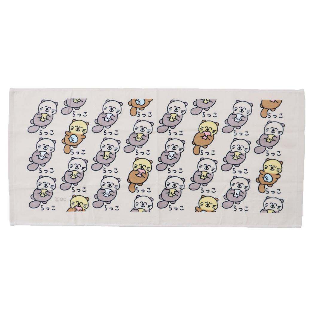 おえかきさん フェイスタオル TOWEL ロングタオル らっこさん オクタニ おもしろ雑貨 おもしろタオル グッズ メール便可 シネマコレクション