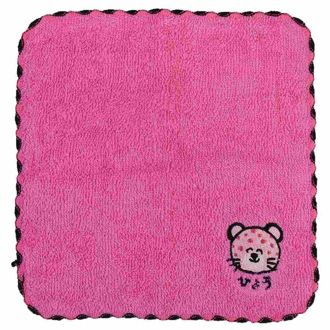 おえかきさん ミニタオル ワンポイント刺繍ハンカチタオル ひょうさんピンク オクタニ おもしろ雑貨 汗拭きタオル グッズ メール便可 シネマコレクション