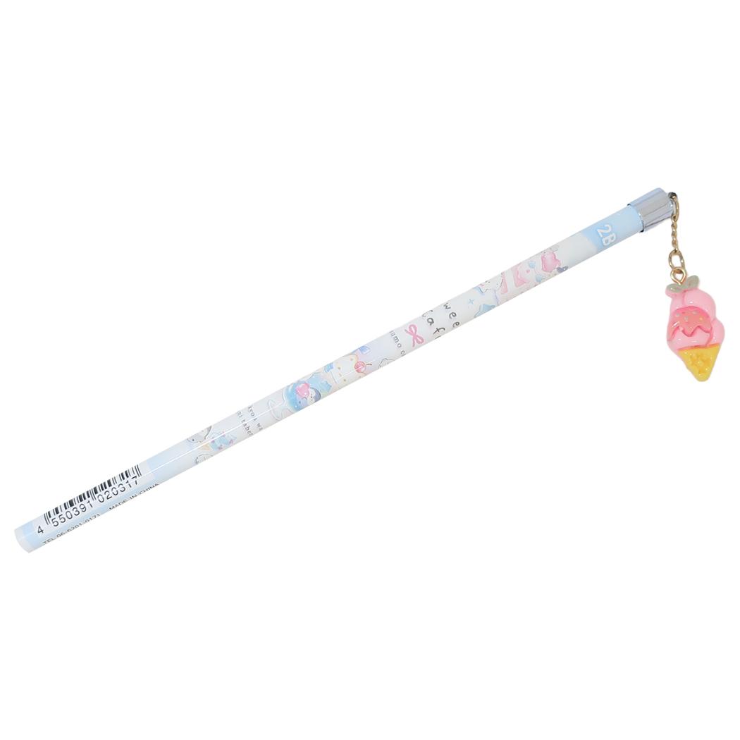 鉛筆 ポップチャーム付きえんぴつ 2B 丸軸 スイートカフェ クーリア 新学期準備文具 筆記用具 小学生 かわいい グッズ メール便可 シネマコレクション