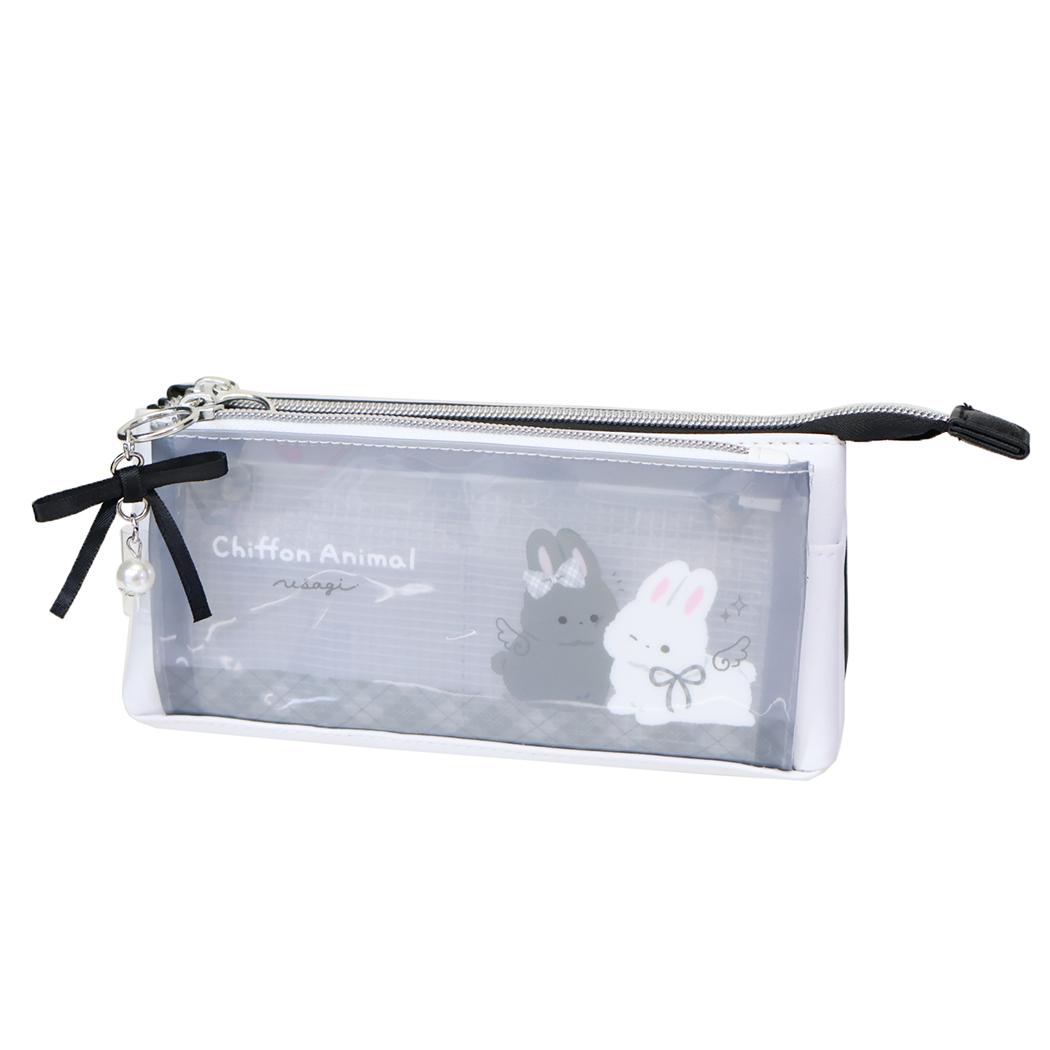 シフォンアニマル ペンケース ピタッとオープンポケットペンポーチ うさぎ クーリア 新学期準備文具 かわいい グッズ シネマコレクション