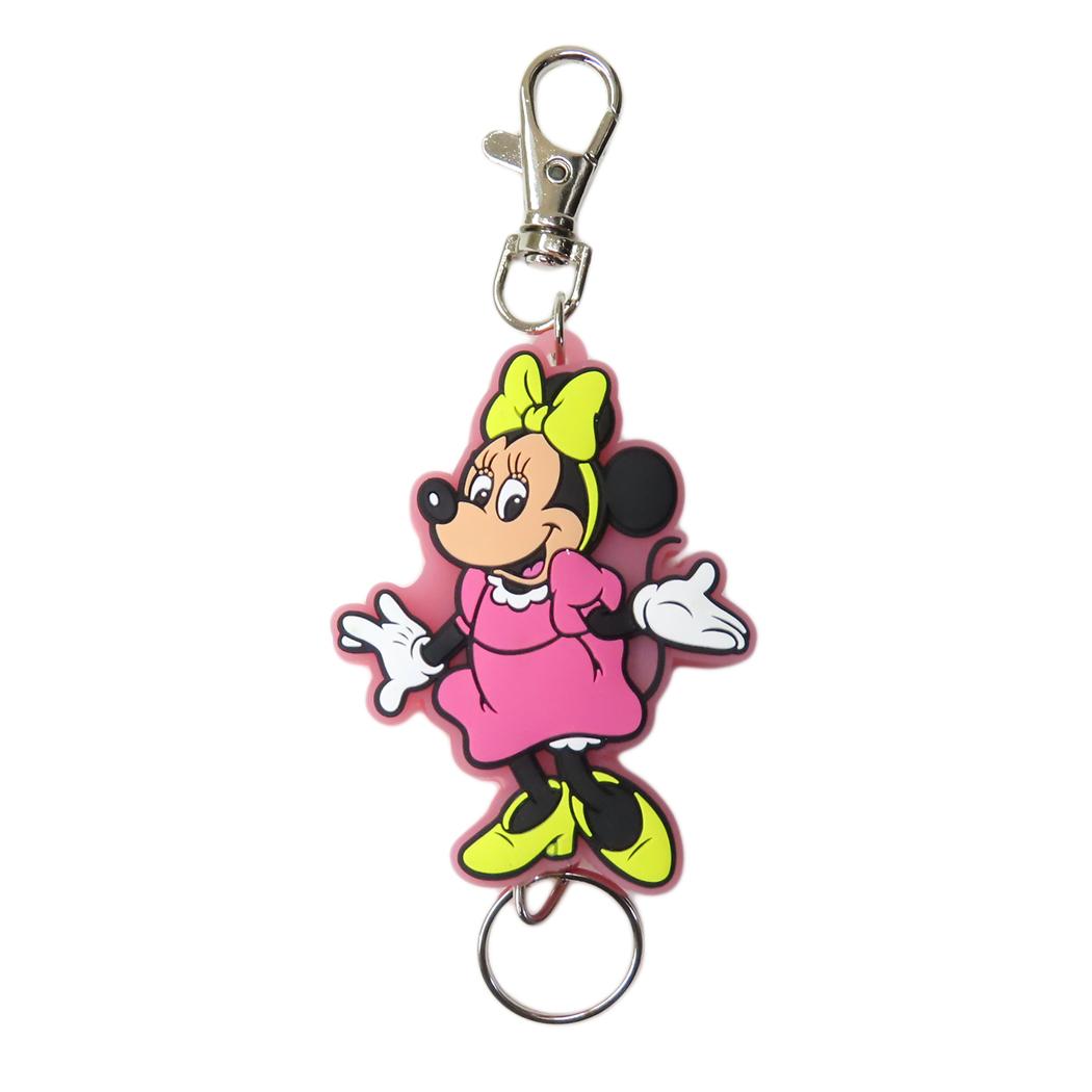 ミニーマウス キーリング WDラバーリールキーホルダー ディズニー エスケイジャパン 鍵ホルダー キャラクター グッズ メール便可 シネマコレクション
