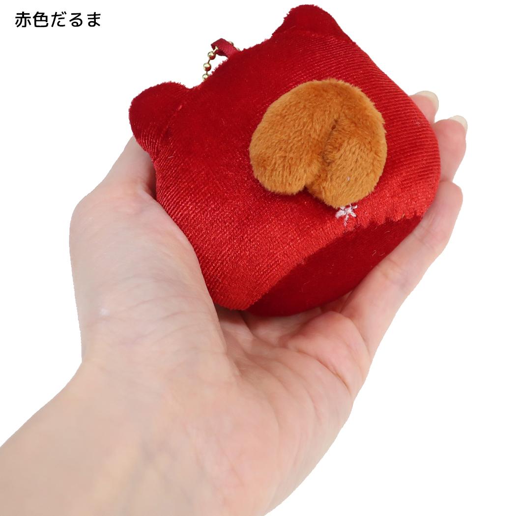 忠犬もちしば マスコット ぬいぐるみボールチェーン 赤色だるま