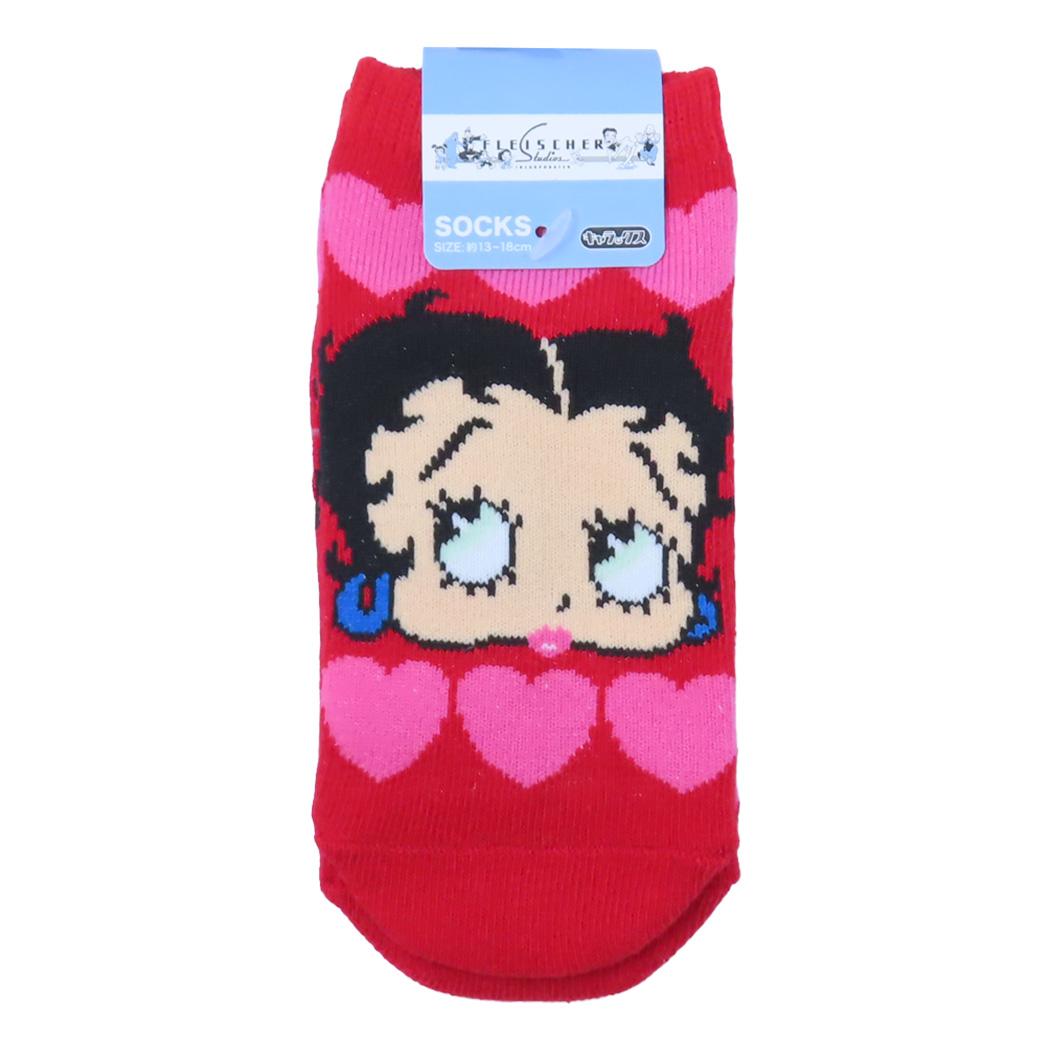 ベティブープ 子ども用靴下 キッズソックス ハート 整列 BETTY BOOP スモールプラネット キャラックス 子供 キャラクター グッズ メール便可 シネマコレクション