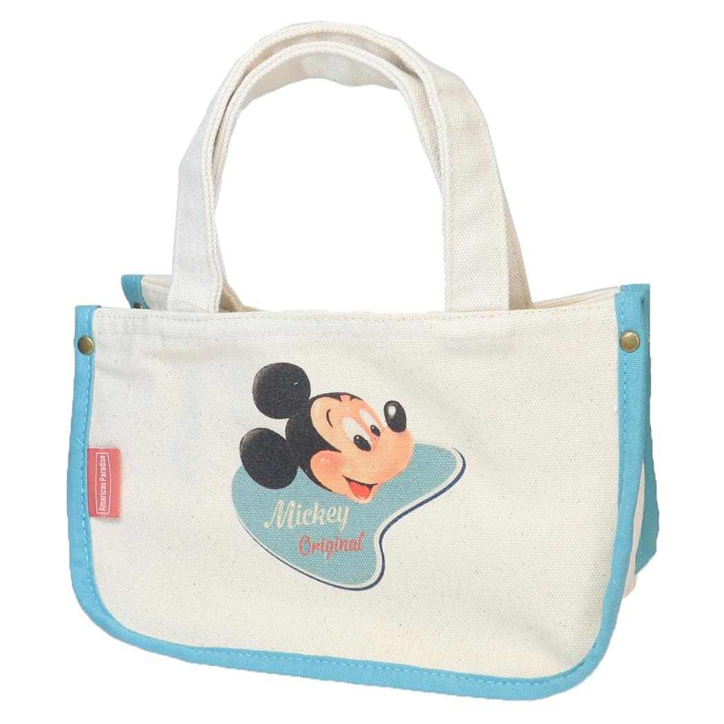 ミッキーマウス ミニトート ミニバッグ American Paradise バッジ ディズニー スモールプラネット 手提げかばん キャラクター グッズ シネマコレクション