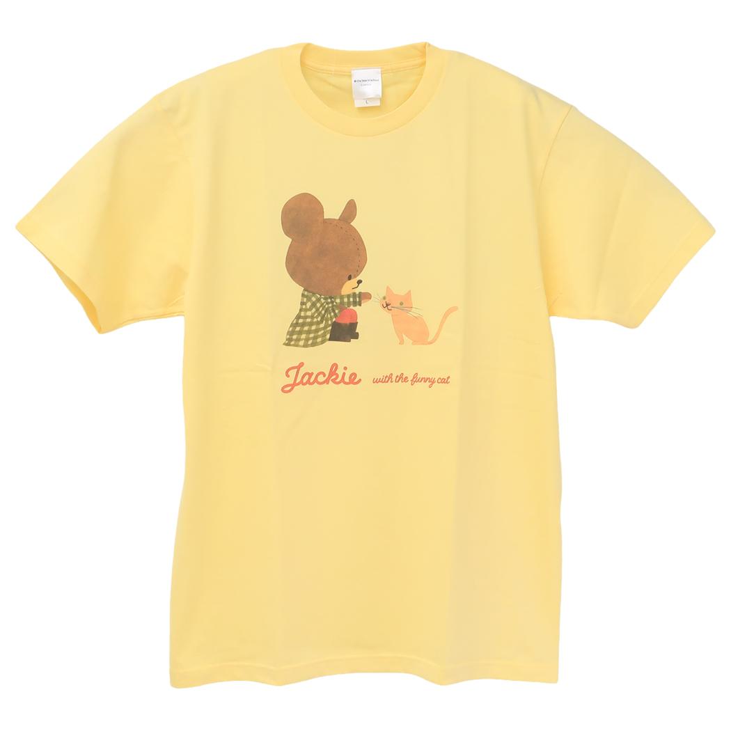 くまのがっこう Tシャツ T-SHIRTS ジャッキーとねこ Lサイズ スモールプラネット 半袖 コレクション雑貨 プレゼント 絵本キャラクター グッズ メール便可 シネマコレクション