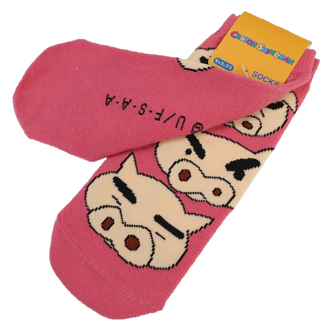 クレヨンしんちゃん 女性用靴下 レディースソックス ぶりぶりざえもん フェイス 総柄 スモールプラネット