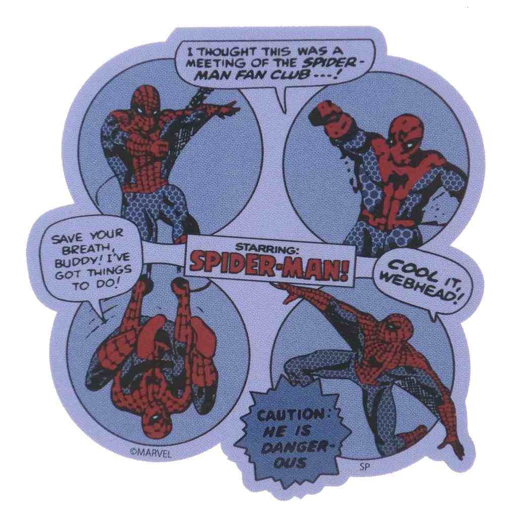 スパイダーマン ダイカットシール キャラクターステッカー コミック パープル MARVEL スモールプラネット ダイカットビニールステッカー デコシール 耐水性 キャラクター グッズ メール便可