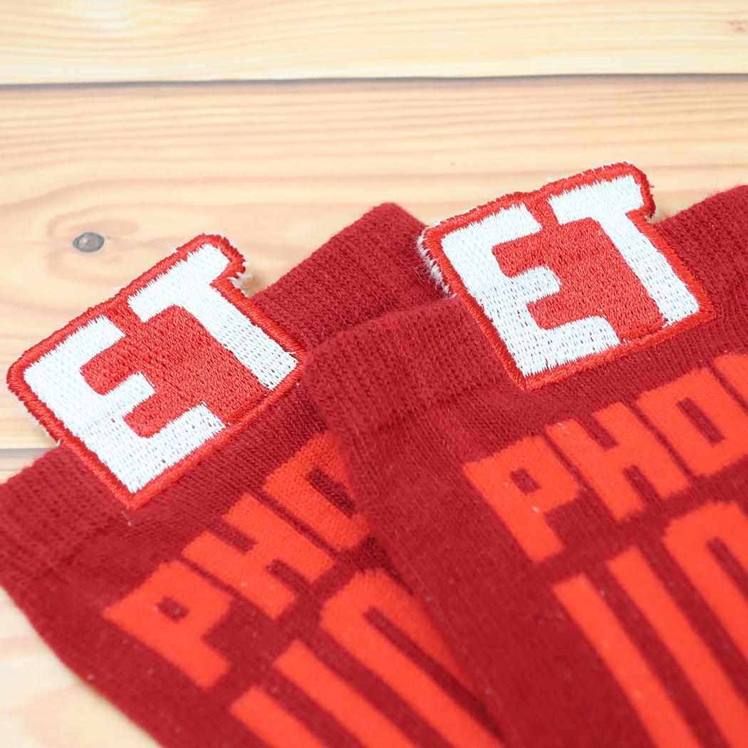 E.T. 女性用靴下 飛び出る刺繍ソックス 家に電話 スモールプラネット