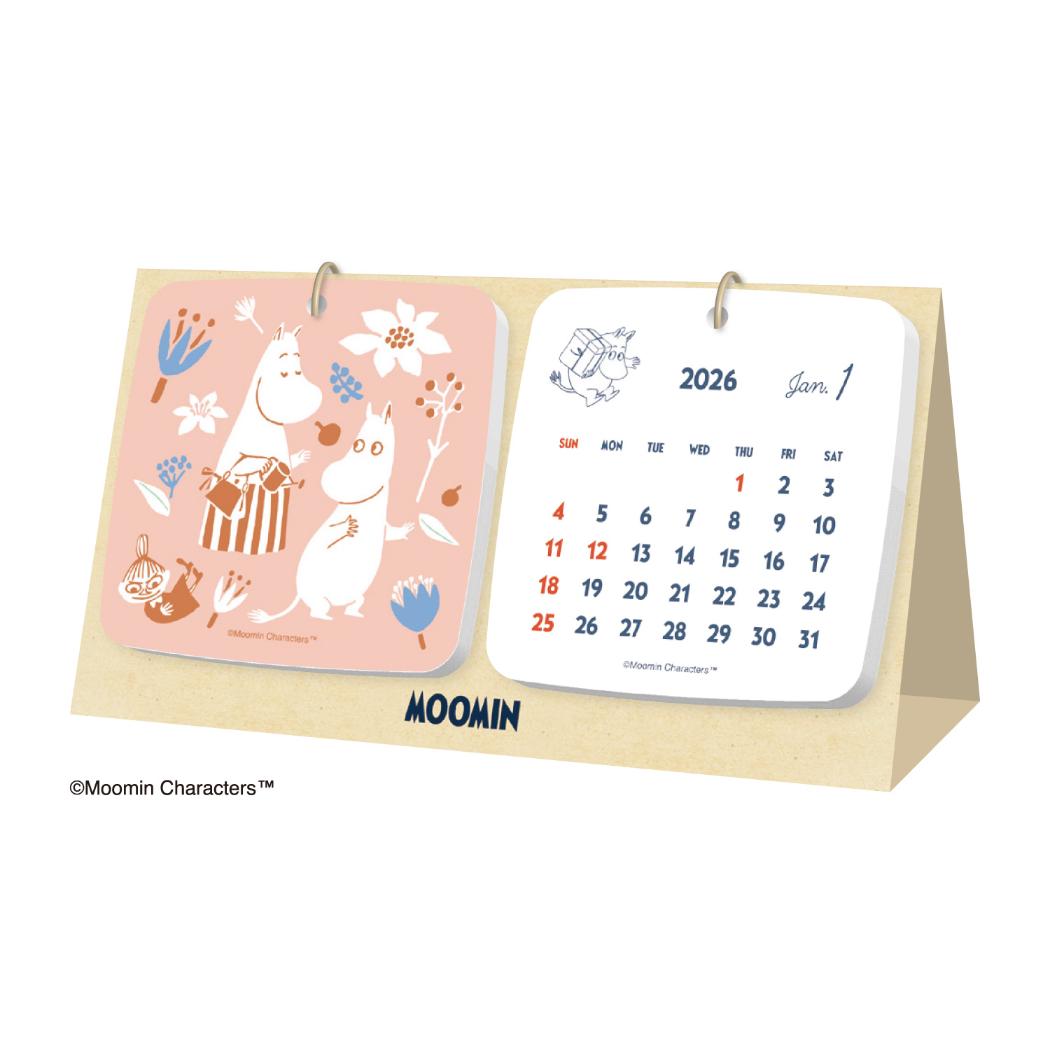 ムーミン 2026Calendar 卓上カレンダー2026年 コースター卓上 北欧 新日本カレンダー キャラクター インテリア 令和8年暦 メール便可 シネマコレクション