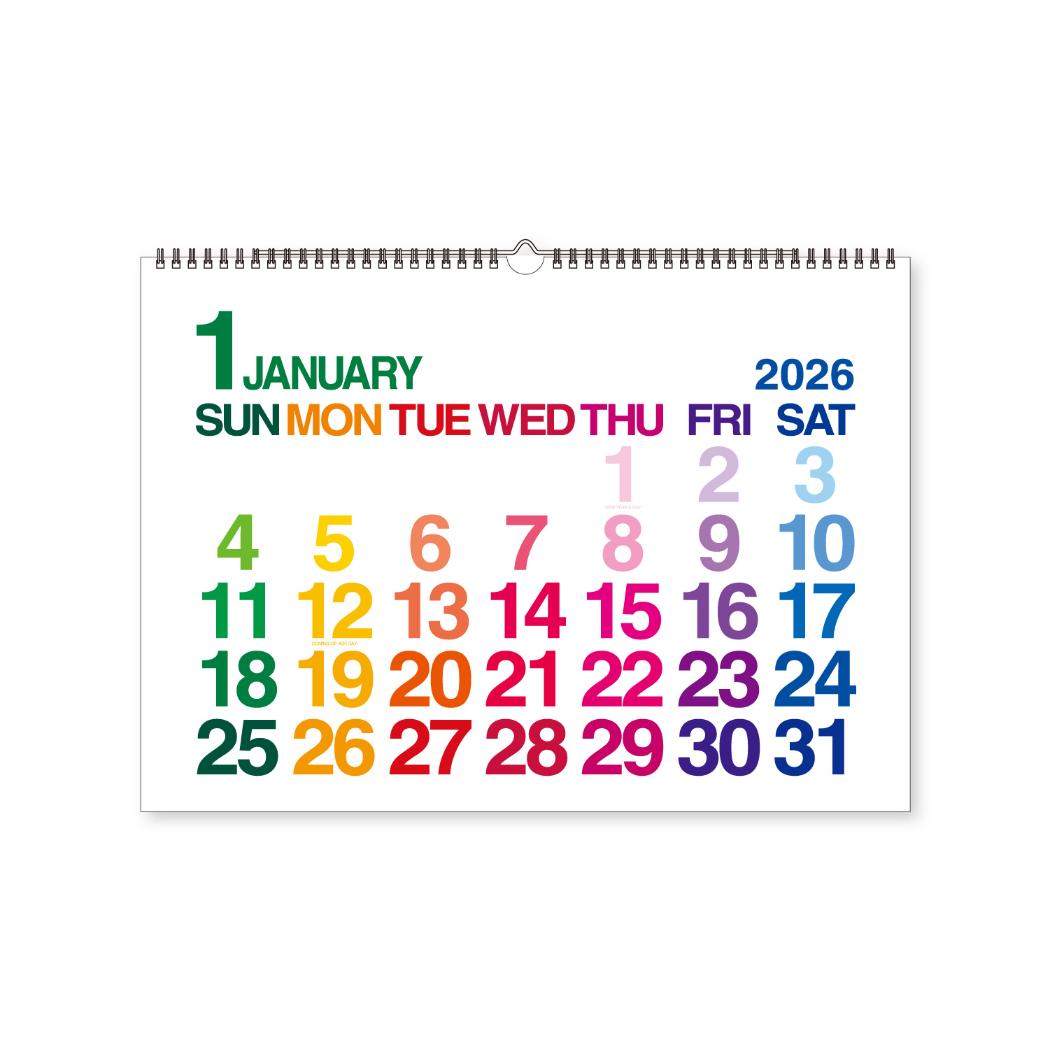 A3壁掛 カラフル 2026Calendar 壁掛けカレンダー2026年 エトランジェ ディ コスタリカ 新日本カレンダー 実用 シンプル グッズ シネマコレクション
