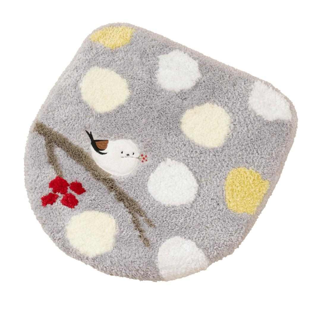 シマエナガちゃん トイレ用品 トイレふたカバー グレー センコー 新生活雑貨 かわいい グッズ シネマコレクション