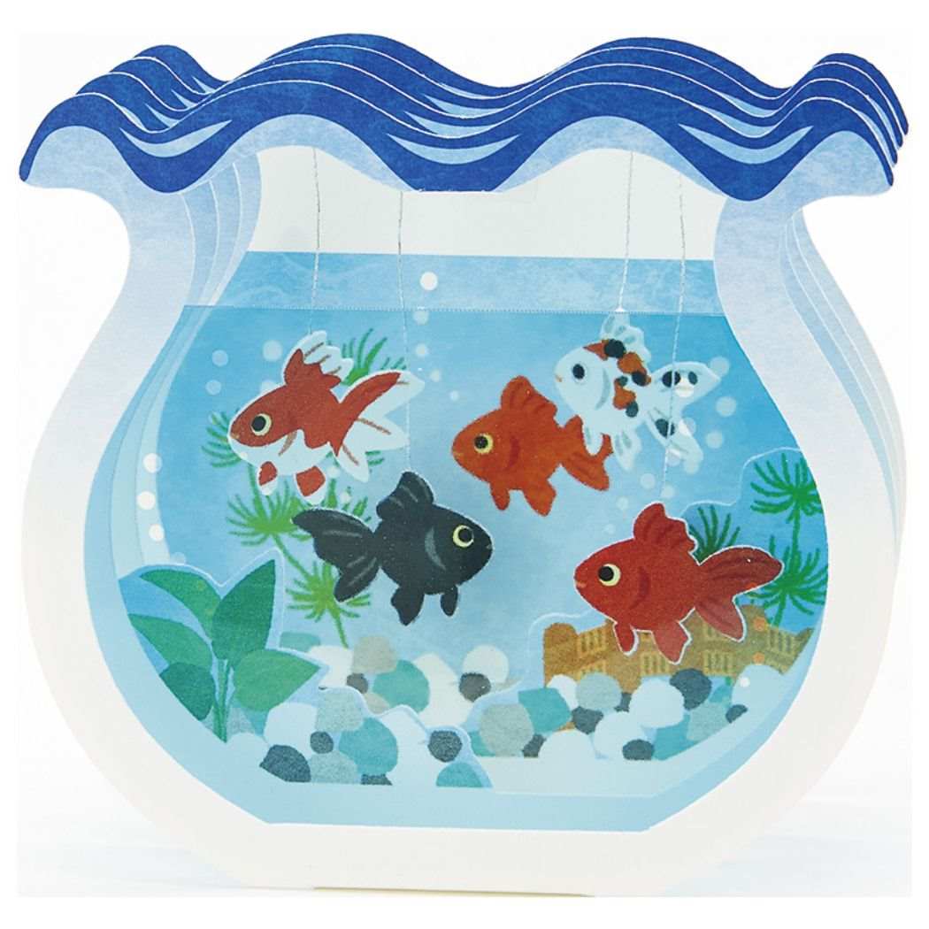 グリーティングカードシヨチユウJSP39-3立体ダイカットカードサマーカード金魚鉢サンリオ暑中お見舞いメッセージカードグッズメール便可シネマコレクション