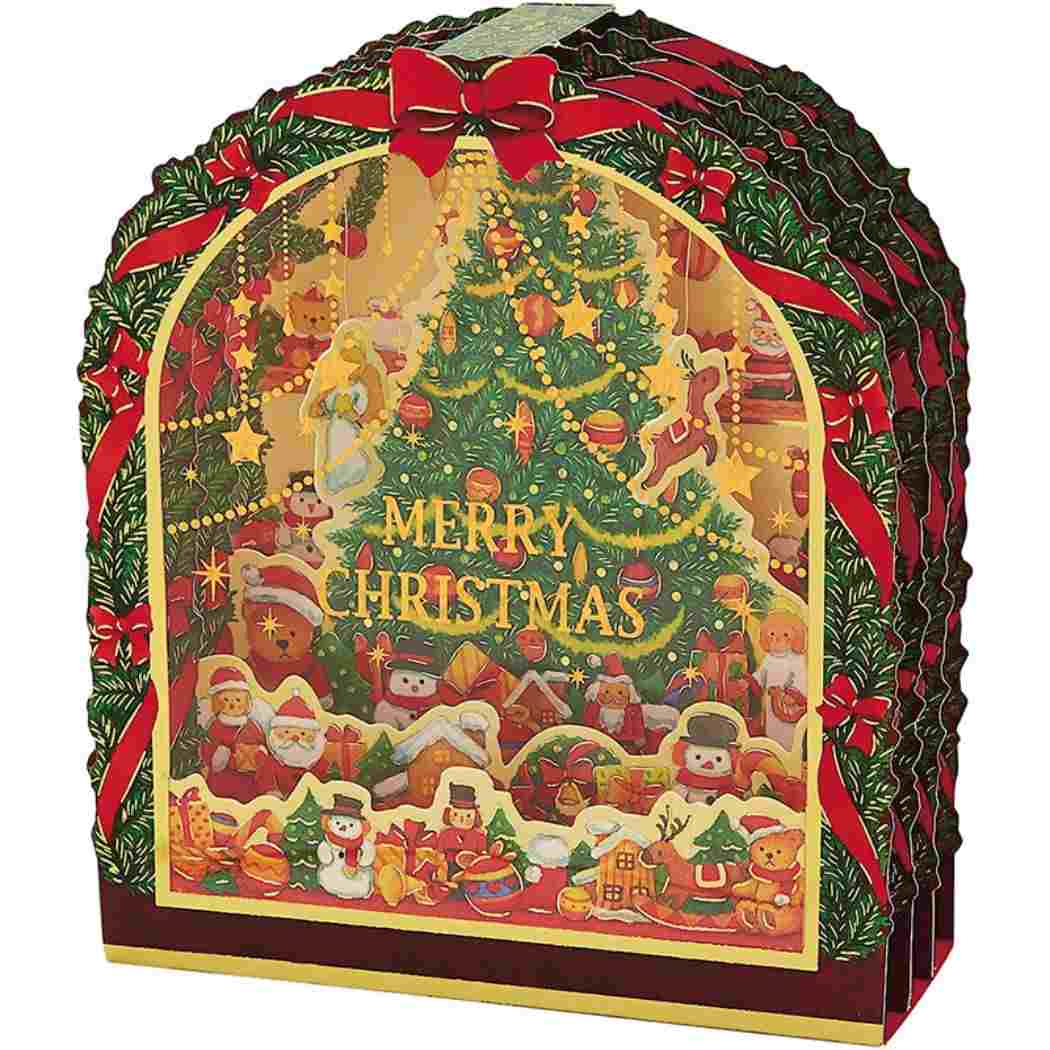 CHRISTMAS グリーティングカード クリスマスカード jx38-3 アーチ枠の中におもちゃぎっしり サンリオ プレゼント Xmasカード グッズ メール便可 シネマコレクション