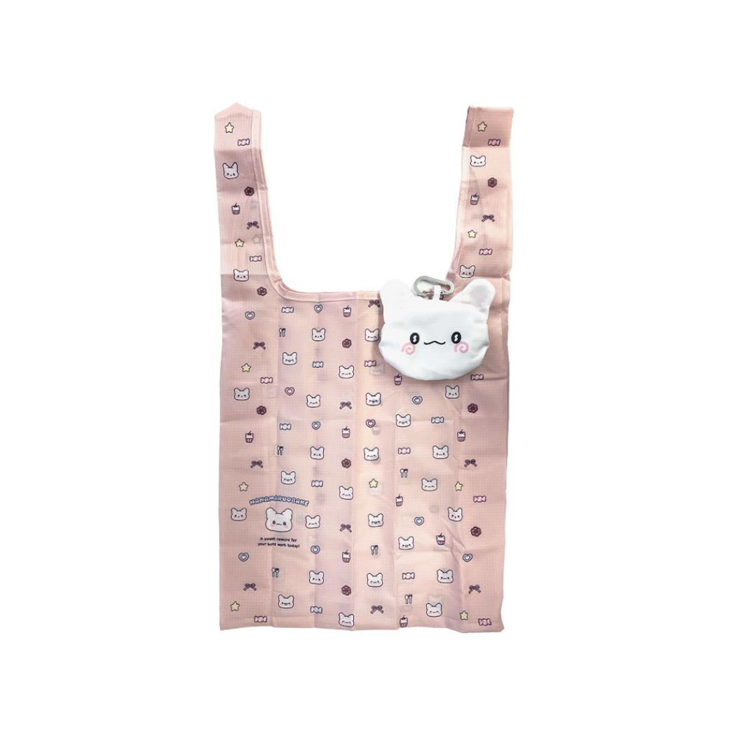 はなまるおばけ エコバッグ tetemo テテモ ピンク サンスター文具 ショッピングバッグ お買い物かばん コンパクト キャラクター グッズ シネマコレクション