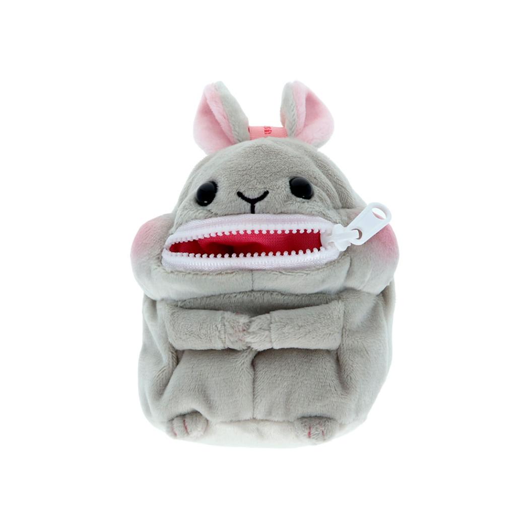 ミニポーチ ぱくぱくポーチ ほおばりいず うさぎ アニマル サンスター文具 小物入れ カラビナ付き グッズ シネマコレクション