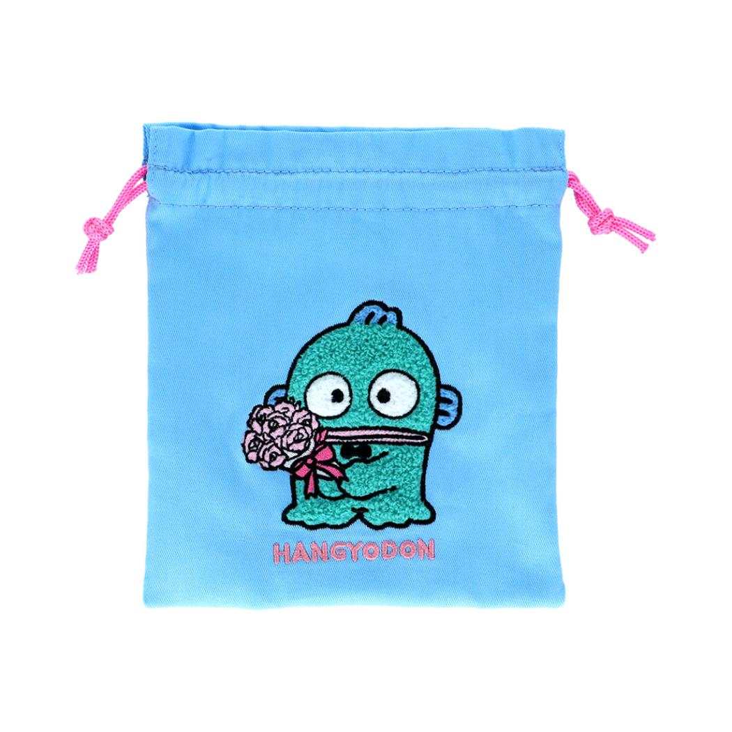 ハンギョドン 巾着袋 サガラ刺繍巾着 ブルー サンリオ サンスター文具 小物入れ キャラクター グッズ メール便可 シネマコレクション