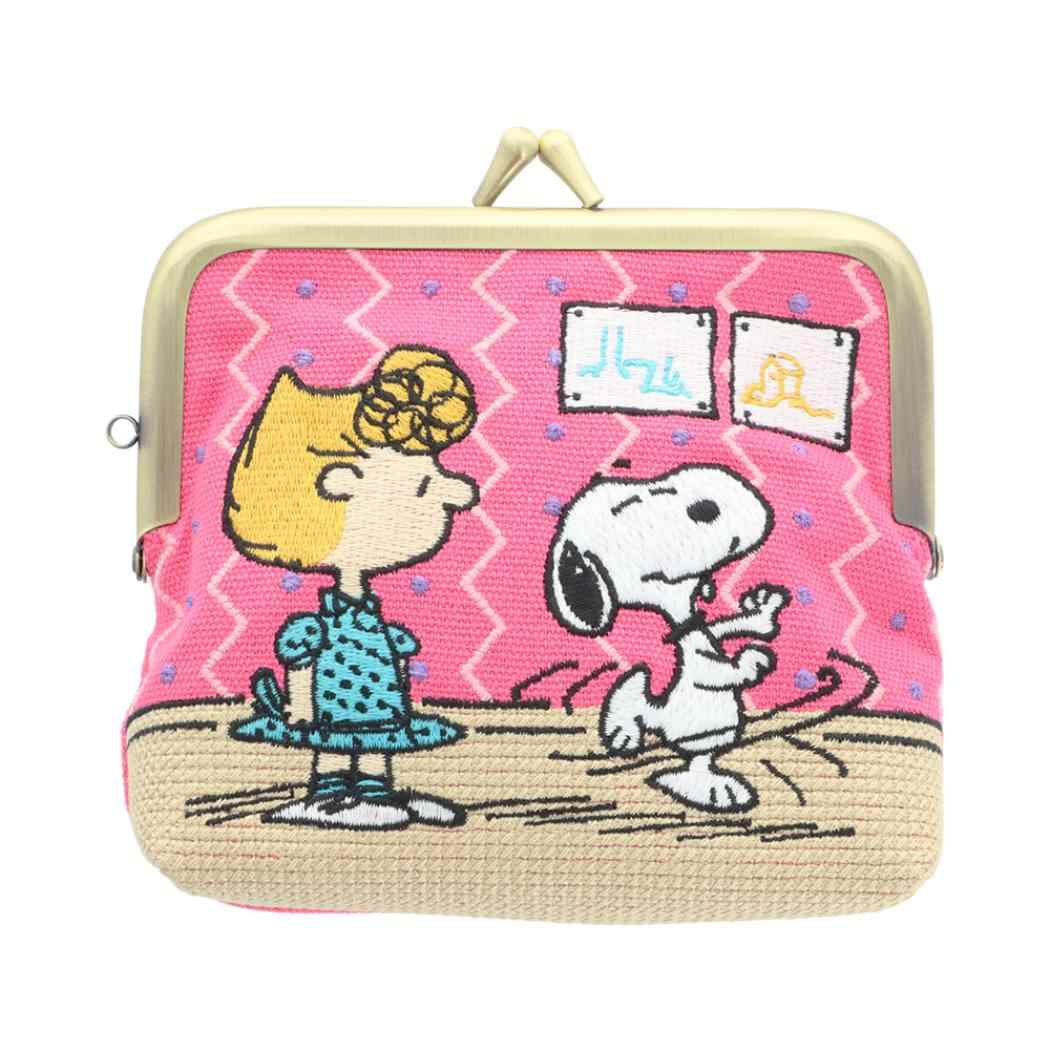 スヌーピー マルチポーチ 畳刺繍ミニポーチ がま口 New Life Collection ダンス ピーナッツ サンスター文具