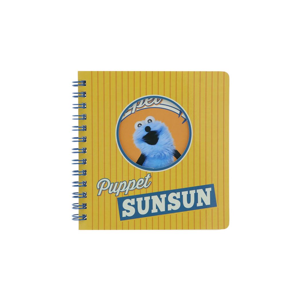 パペットスンスン リングノート 窓付きスクエアリングノート イエロー PUPPET SUNSUN サンスター文具 かわいい 日本製 キャラクター グッズ メール便可 シネマコレクション