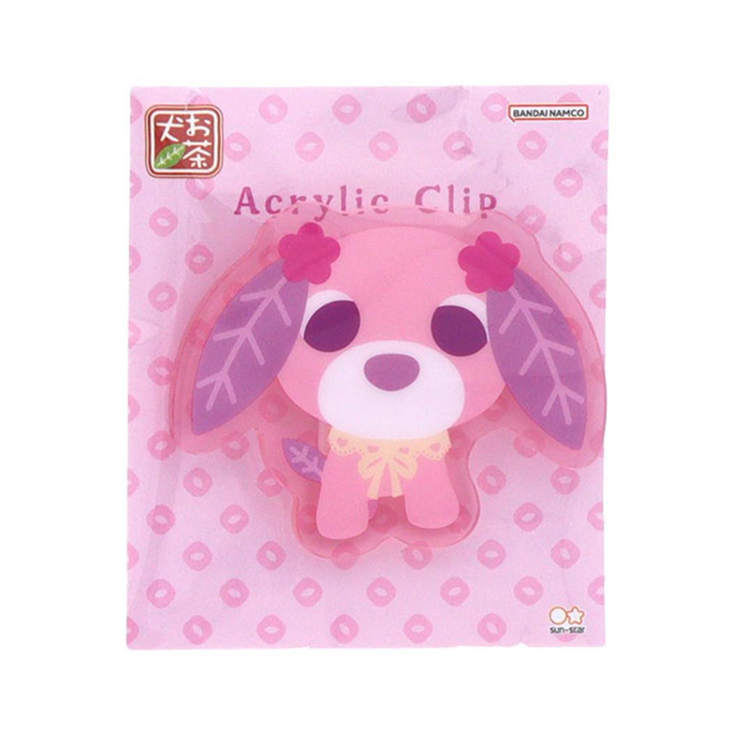 お茶犬 クリップ アクリルクリップ ハナ サンスター文具 事務用品 キャラクター グッズ メール便可 シネマコレクション