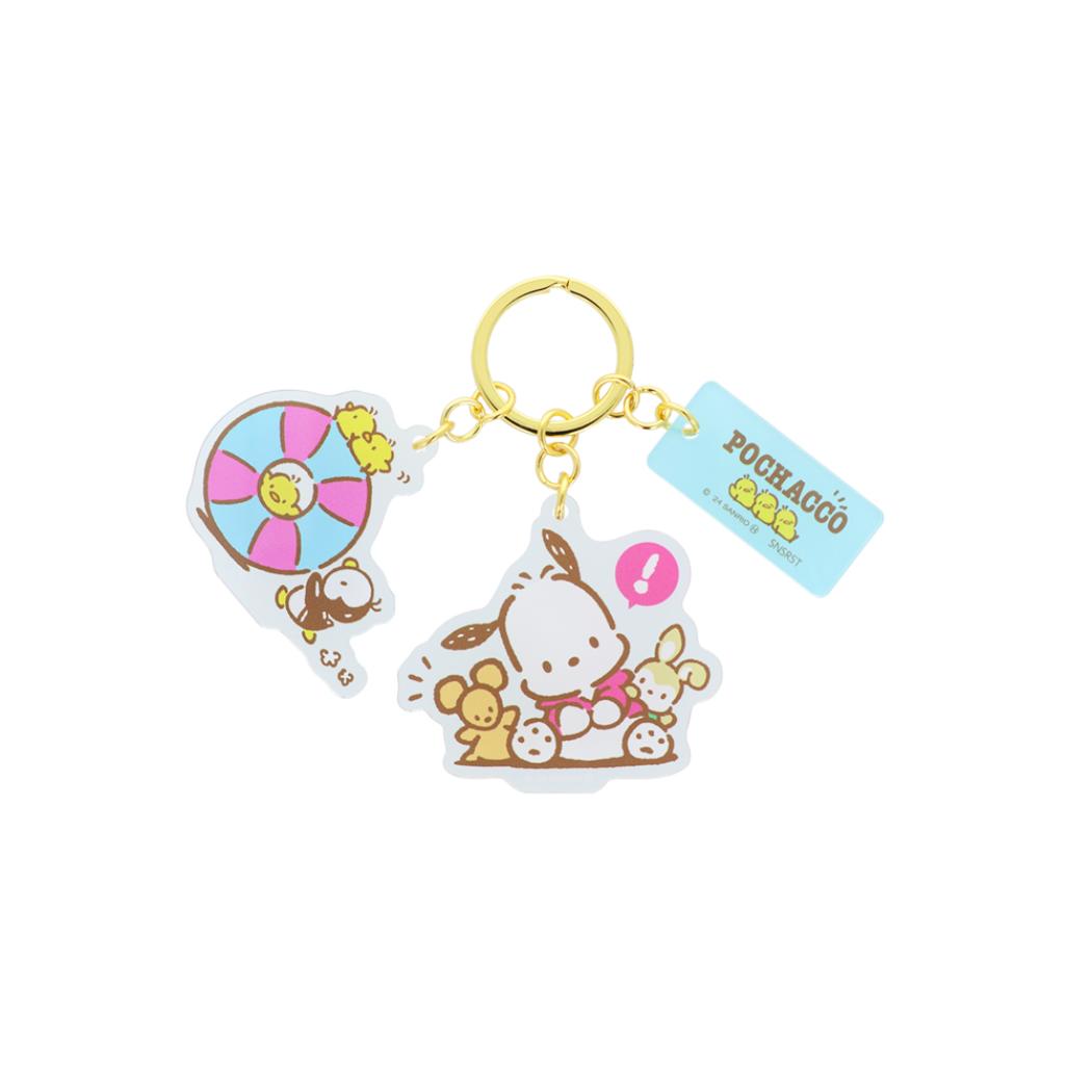 ポチャッコ キーリング 3連アクリルキーホルダー レトロ サンリオ サンスター文具 プレゼント アクキー キャラクター グッズ メール便可 シネマコレクション