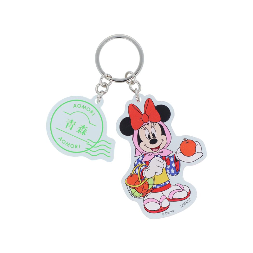 ミニーマウス キーリング 2連アクリルキーホルダー DREAM TRAVEL 青森県 ディズニー サンスター文具 アクキー キャラクター グッズ メール便可 シネマコレクション