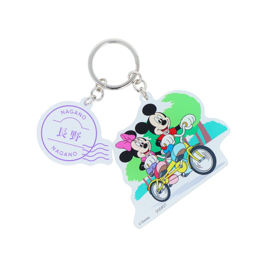 ミッキー&ミニー キーリング 2連アクリルキーホルダー DREAM TRAVEL 長野県 ディズニー サンスター文具 アクキー キャラクター グッズ メール便可 シネマコレクション