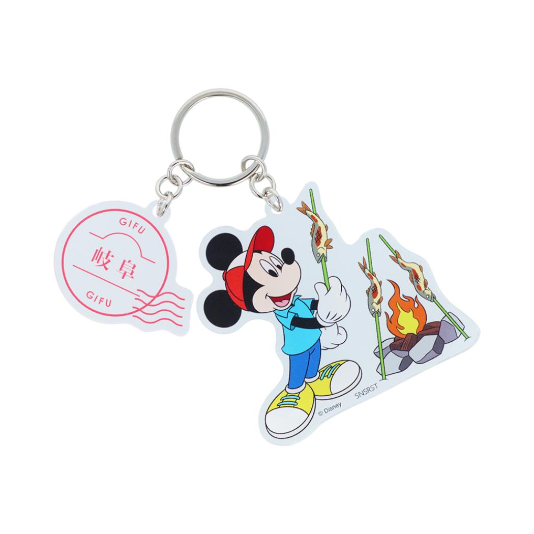 ミッキーマウス キーリング 2連アクリルキーホルダー DREAM TRAVEL 岐阜県 ディズニー サンスター文具 アクキー キャラクター グッズ メール便可 シネマコレクション