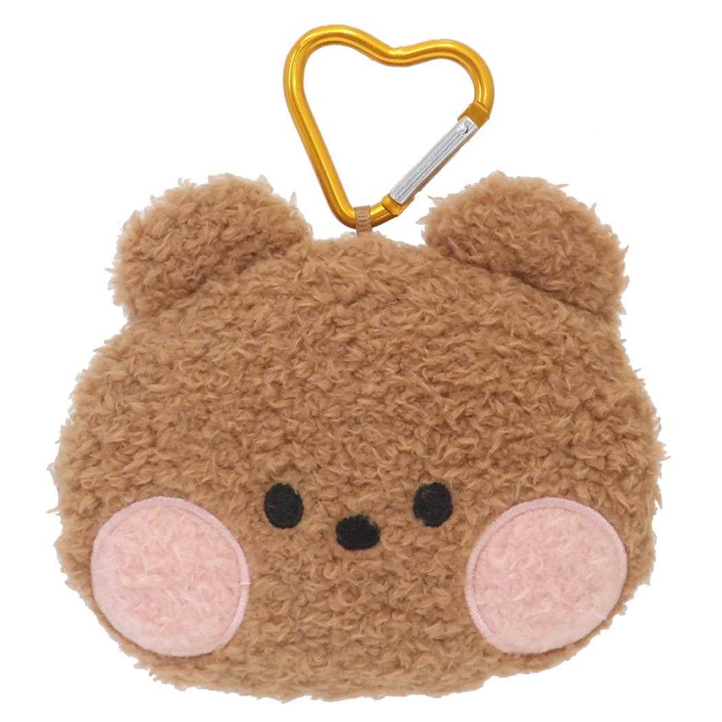 LINE FRIENDS minini ミニポーチ カラビナ付きフェイスポーチ ブニニ サンタン 小物入れ キャラクター グッズ シネマコレクション