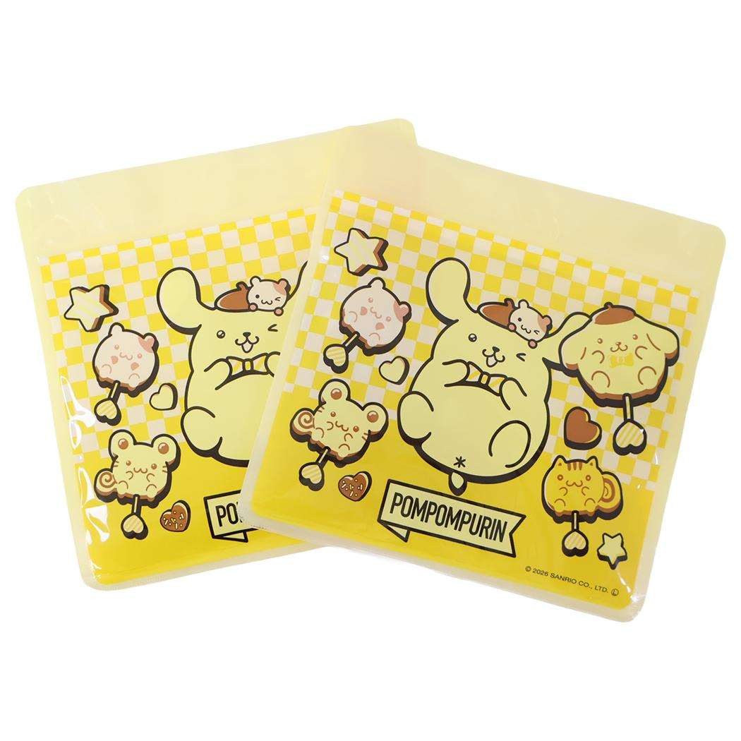 ポムポムプリン ジップバッグ ひんやりジェル保冷袋 2Pセット サンリオ サンタン 小分け袋 ジッパーバッグ キャラクター グッズ メール便可 シネマコレクション
