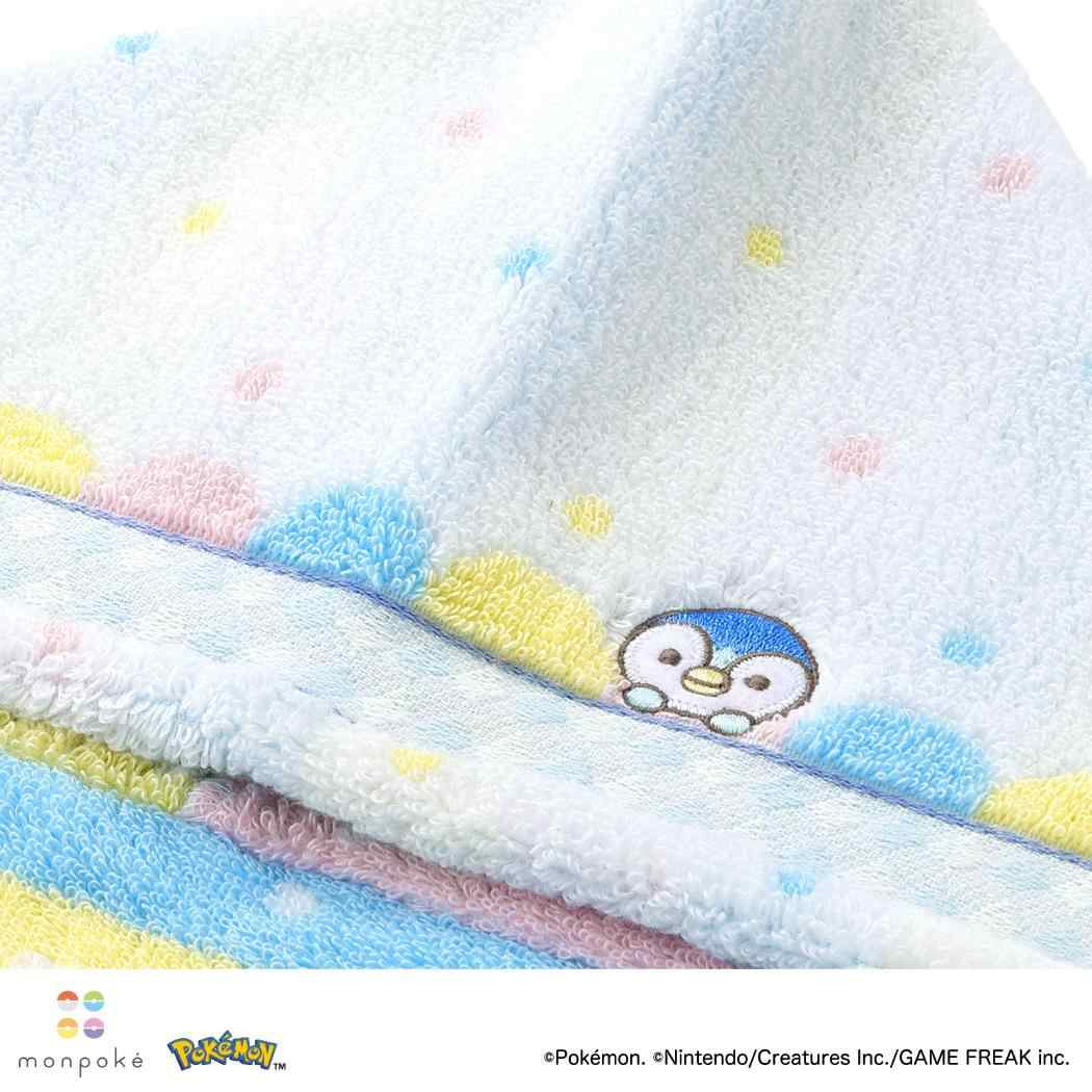ポケットモンスター ビッグタオル フード付バスタオル モンポケ はじめまして ブルー ポケモン タオル美術館