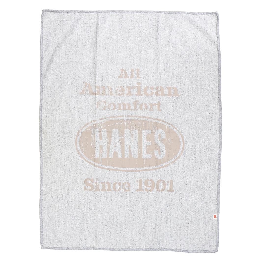 Hanes ヘインズ ひざ掛け毛布 ビンテージ ハーフサイズ ブランケット グレー ツカモトコーポレーション