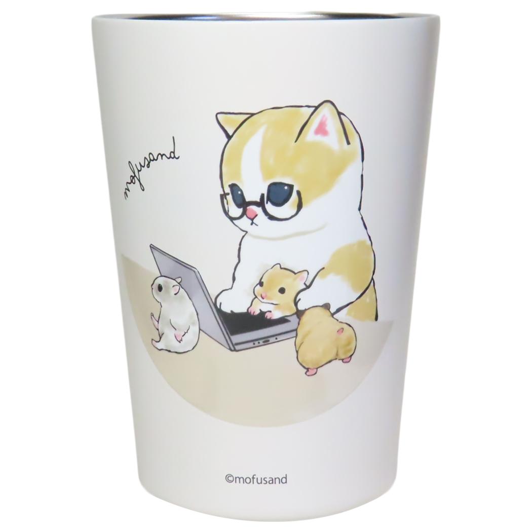 モフサンド 保温保冷コップ 2WAY 真空二重タンブラーM 450ml 在宅ワークにゃん mofusand 東亜金属 ステンレス ドリンクホルダー キャラクター グッズ シネマコレクション